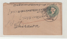 India QV Postal Stationery Small Letter Cover Posted 1902 Bhiwani? To Chirawa B240401 - 1882-1901 Keizerrijk