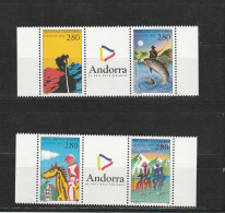 Andorre YT 450A/B ** : équitation , Vélo , Escalade , Pêche - 1994 - Unused Stamps