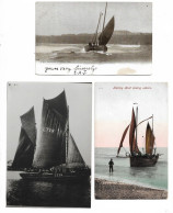 Fishing Boats Lot 2 Postcards Posted 1904 1910 & 1 Photo - Pêche