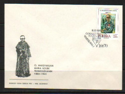 POLAND FDC 1982 SAINT KOLBE CANONISATION AUSCHWITZ WW2 NAZI GERMANY DEATH CAMP UNESCO World Heritage Site Barbed Wire - WW2