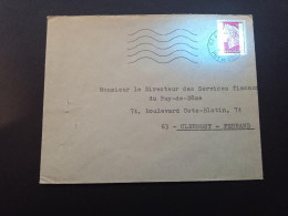 1536Ba Marianne De Cheffer Sur Lettre De Combronde   Puy De Dôme. 2 Bandes Phospho - 1967-1970 Maríanne De Cheffer