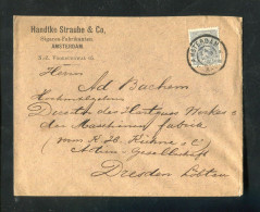 "NIEDERLANDE" 1897, Mi. 38 EF Auf Brief Ex Amsterdam Nach Dresden (R0105) - Covers & Documents