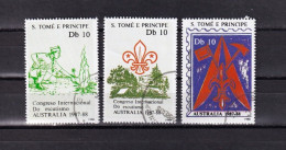SA03 Sao Tome And Principe 1988 World Scout Jamboree, Australia Used Stamps - Sao Tome En Principe