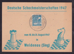 1947 Germania Germany CAMPIONATO TEDESCO DI SCACCHI WEIDENAU DEUTSCHE SCHACHMEISTERSCHAFTEN Foglietto CHESS CHAMPIONSHIP - Echecs