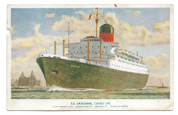 Postcard Cunard Line Liner SS Saxonia Posted 1950 - Paquebots