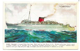 Postcard Cunard Line Liner RMS Caronia Valentine's Unposted - Paquebots