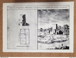 Pianta Sezione Torre Di Bocca D'Arno Granducato Di Toscana Warren 1749 Ristampa - Cartes Géographiques