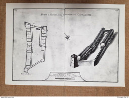 Piano E Veduta Castello Cavalleggeri Granducato Di Toscana Warren 1749 Ristampa - Carte Geographique