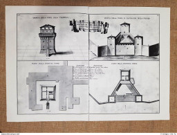 Torre Trappola E Castiglioni Pescaia Granducato Di Toscana Warren 1749 Ristampa - Landkarten