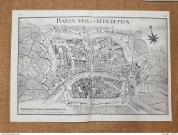 Pianta Della Città Di Pisa Granducato Di Toscana Odoardo Warren 1749 Ristampa - Carte Geographique