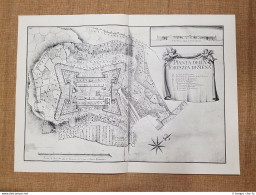 Pianta Fortezza Di Siena Granducato Di Toscana Odoardo Warren 1749 Ristampa - Cartes Géographiques