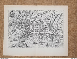 Carta O Mappa Di Ancona Itinerario D'Italia Anno 1747 Scotto Ristampa Anastatica - Geographical Maps