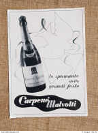 Pubblicità D'Epoca Per Collezionisti Anno 1941 Spumante Carpené Malvolti - Sonstige & Ohne Zuordnung