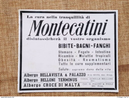 Pubblicità D'Epoca Per Collezionisti Anno 1941 Terme Di Montecatini - Altri & Non Classificati