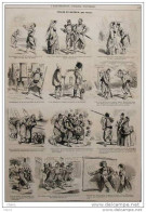 Caricatures Par Cham - Italie Et Retour - Page Original  1859 - Historical Documents