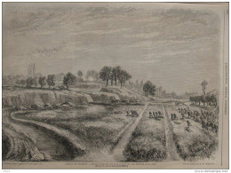 Combat De Palestro - Attaque Par Les Zouaves à Travers Les Rizières -  Page Original 1859 - Historical Documents