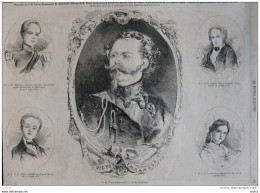 S.M. Victor-Emmanuel II, Roi De Sardaigne - S.A.R. Le Prince Othon-Eugène-Marie - Page Original 1859 - Historical Documents