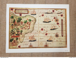 Carta Nautica Di Lopo Homen Nell'Atlas Miller Tavola Del 1950 Amerigo Vespucci - Cartes Géographiques