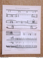 Ponti Mobili O Ponte Mobile Tavola Del 1890 - Ante 1900