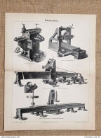 Macchine Piallatrici O Macchina Piallatrice Tavola Del 1890 - Ante 1900