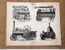 Locomotiva Garrett Avelling Porter Thomson Treni E Ferrovie Tavola Del 1890 - Ante 1900