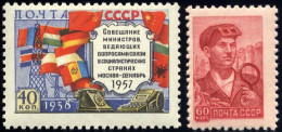 SOWJETUNION 2084I,2138 **, 1958, 40 K. Konferenz Der Postminister, Type I Und 60 K. Hüttenarbeiter, 2 Prachtwerte, Mi. 3 - Used Stamps