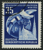 DDR 321YII O, 1952, 35 Pf. Völkerkongress, Wz. 2YII, Pracht, Gepr. Schönherr, Mi. 40.- - Used Stamps