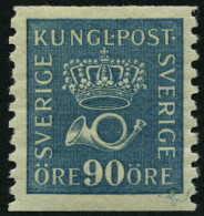 SCHWEDEN 200I *, 1925, 90 Ö. Hellblau, Getöntes Papier, Falzreste, Pracht - Gebruikt