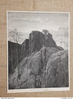 Dante Ascende Il Monte Divina Commedia Purgatorio Incisione Di Gustave Doré 1887 - Antes 1900