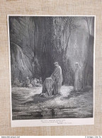 Sordello Di Mantova Divina Commedia Purgatorio Incisione Gustave Doré Del 1887 - Ante 1900