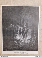 Lussuriosi Divina Commedia Purgatorio Incisione Di Gustave Doré Del 1887 (2) - Antes 1900