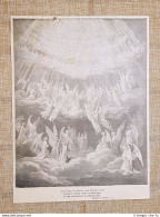 San Pietro Contro I Papi Divina Commedia Paradiso Incisione Di Gustave Doré 1887 - Antes 1900