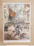Retrocopertina Domenica Del Corriere Del 1914 Liegi Invasione Tedesca Guerra WW1 - Sonstige & Ohne Zuordnung
