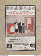 Pubblicità Del 1914 Pranzo In Ritardo Società Nazionale Del Grammofono Milano - Autres & Non Classés