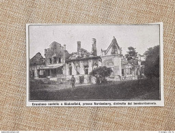 Castello Di Biakenfield Nel 1914 Bombardato Nordenburg Prima Guerra Mondiale WW1 - Autres & Non Classés