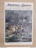 Copertina La Domenica Del Corriere 14 Giugno 1914 Affondamento In Canada Vapore - Sonstige & Ohne Zuordnung