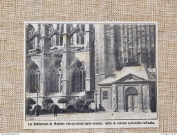 Malines O Mechelen Nel 1914 La Cattedrale Bombardata Fiandre Belgio Guerra WW1 - Sonstige & Ohne Zuordnung