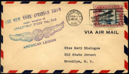 US-FLUGPOST 13.2.1930, New Yorker Flugzeugschau, Luftpostbrief Mit Sonderstempel, Pracht - 1c. 1918-1940 Covers