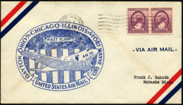 US-FLUGPOST 1.9.1937, AM36-Erstflug FORT WAYNE-TRIMBLE, Prachtbrief - 1c. 1918-1940 Cartas & Documentos