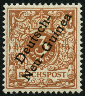 DEUTSCH-NEUGUINEA 1b *, 1898, 3 Pf. Hellockerbraun, Falzreste, Pracht, Gepr. Jäschke-L., Mi. 38.- - Nouvelle-Guinée