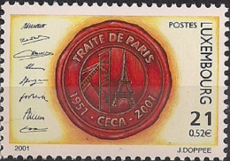 2001 Luxemburg Mi. 1529**MNH  50 Jahre Pariser Vertrag Zur Gründung Der Europäischen Gemeinschaft Für Kohle Und Stahl. - Unused Stamps