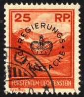 DIENSTMARKEN D 9 O, 1933, 25 Rp. Valünatal Und Naafkopf, Pracht, Mi. 65.- - Servizio