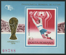 RUMÄNIEN Bl. 150 **, 1978, Block Fußballweltmeisterschaft Argentinien, Pracht, Mi. 30.- - Blocs-feuillets