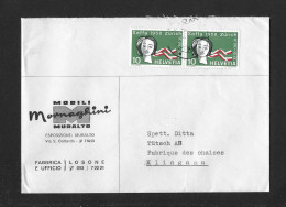 1958 HEIMAT TICINO ► Brief Mit Zudruck Mobili Mornaghini Muralto, Fabrica E Ufficio Losone - Storia Postale