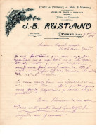 LOT FIGEAC  FRUITS PRIMEURS JB RUSTAND  ANNEE 1908 FORMAT A4 - Alimentare