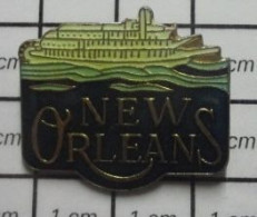 1920 Pin's Pins / Beau Et Rare / VILLES / USA NEW ORLEANS BATEAU A VAPEUR - Villes