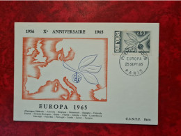 FDC 1965 MAXI  PARIS  EUROPA - 1960-1969