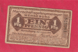 MANNSCHAFTSGEFANGENENLAGER  MERSEBURG  .  1 Pfg  .  1-1-1916   .  N°  186578  .  2 SCANNES - Andere & Zonder Classificatie