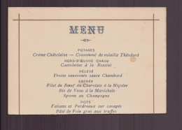 Menu Découpé " Palais D'Orsay " 20 Décembre 1910 - Menus