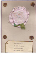 N°14759 - D'un Oeil Attendri ... Que L'amour Oublie - Bonnet En Tissu Rose Pâle Et Tuban Vert - St. Catherine